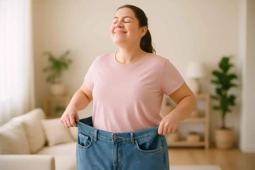 Woman receiving medical weight management consultation for tirzepatide weight loss treatment in Portsmouth, NH.